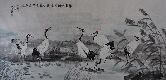 倪宪振作品8《仙鹤》4尺 2017年